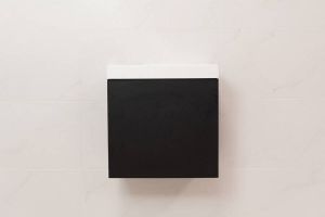 SaniGoods Minimo toiletmeubel 40cm mat zwart met witte fontein zonder kraangat