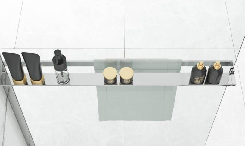 SaniGoods Obby inkortbaar handdoekrek planchet voor douchewand 120cm chroom