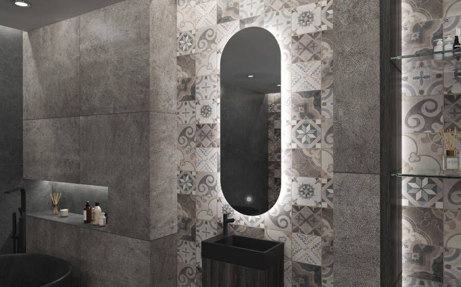SaniGoods Paya ovale spiegel met LED-verlichting en verwarming 40x100cm