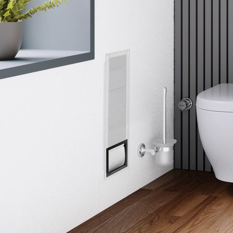 SaniGoods Rio inbouw reserve rolhouder zwart mat