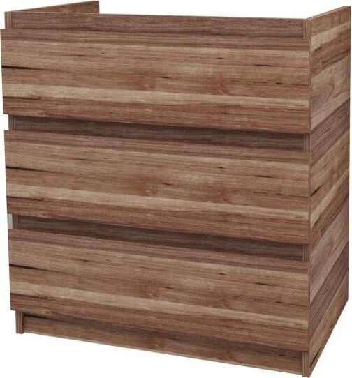 SaniGoods Rocky staande onderkast met 80cm walnoot