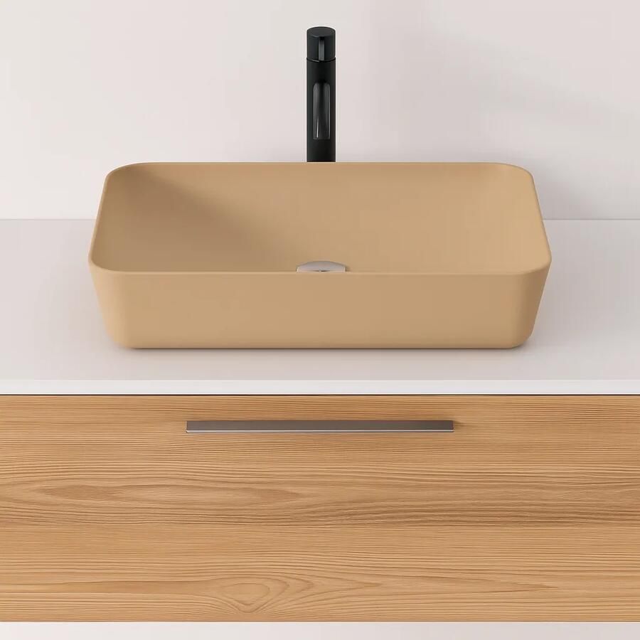 Creavit Ultra Keramische opbouw Wastafel 60X40CM mat Cappuccino UL060-00CM00E-0000 - Foto 2