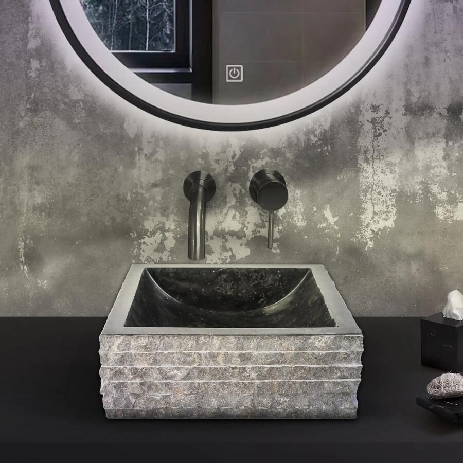 SaniGoods Jinte waskom 40x40x15cm zwart