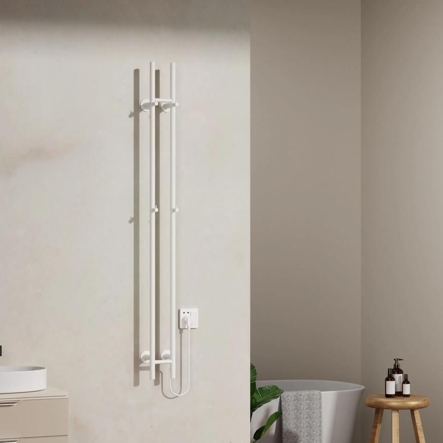 SaniGoods Lilia elektrische staafradiator dubbel 150cm wit glans 120W