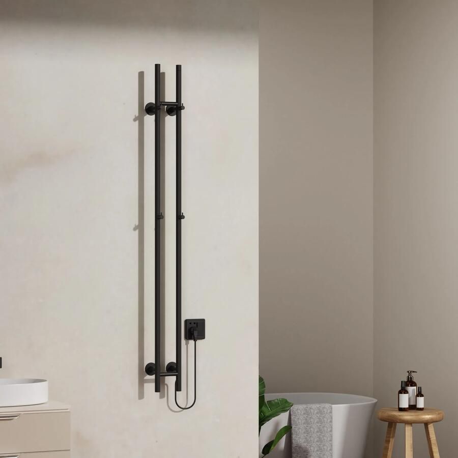 SaniGoods Lilia elektrische staafradiator dubbel 150cm zwart mat 120W