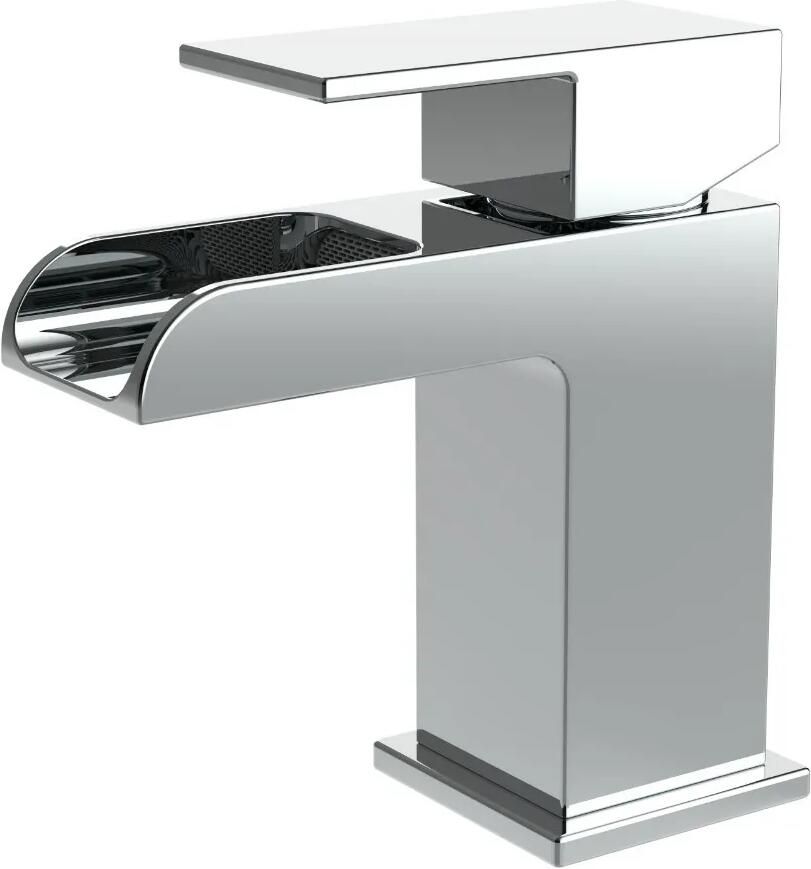 SaniGoods Luan waterval wastafelkraan rechthoekig chroom