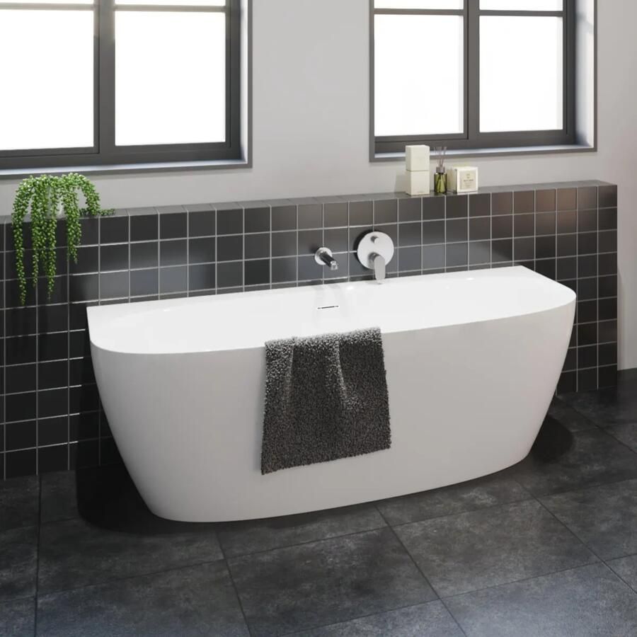 SaniGoods Masala half vrijstaand bad 170x80cm wit glans