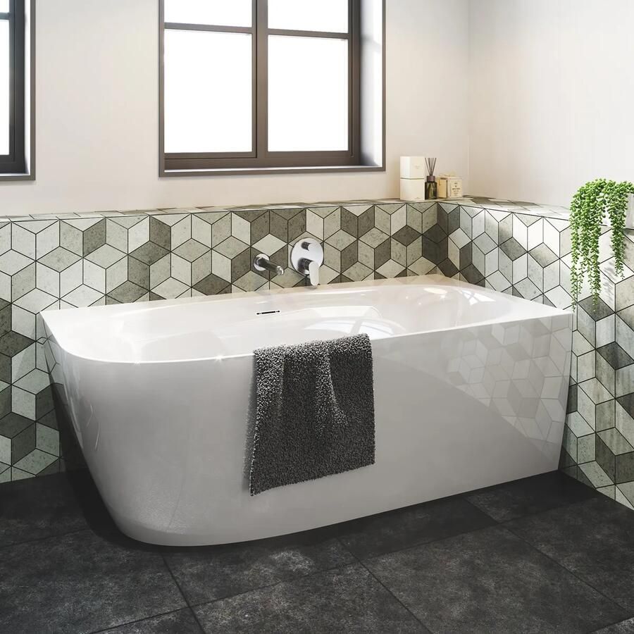 SaniGoods Masala hoekbad links 170x80cm wit glans