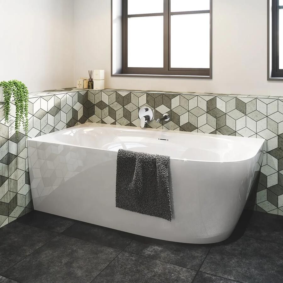 SaniGoods Masala hoekbad rechts 170x80cm wit glans
