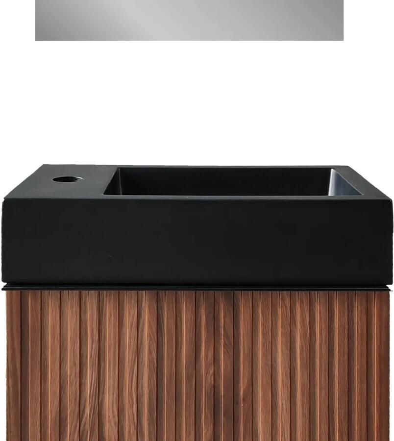 SaniGoods Mika fontein marmer met kraangat 40x22.5x10cm zwart