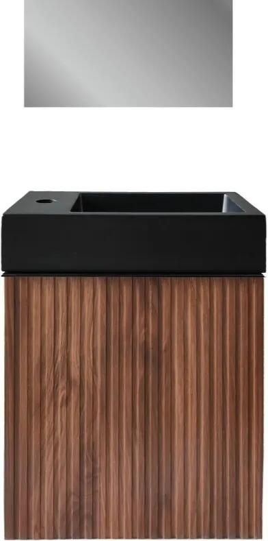 SaniGoods Mika toiletmeubel met ribbelfront 40x22.3x50cm walnoot