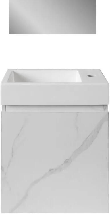 SaniGoods Mikado toiletmeubel marmer 40x22.3x50cm wit