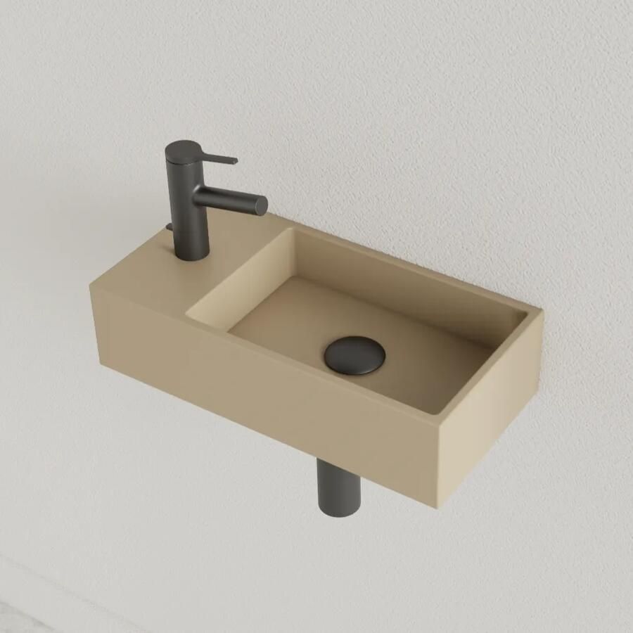 Gliss Design Fontein Nano 36x18x9 cm 1 Kraangat Links Cappuccino - Foto 2