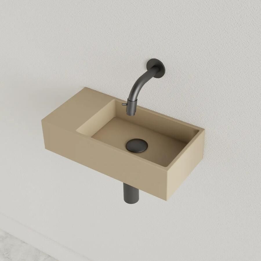 Gliss Design Fontein Nano 36x18x9 cm Zonder Kraangat Links Cappuccino - Foto 2