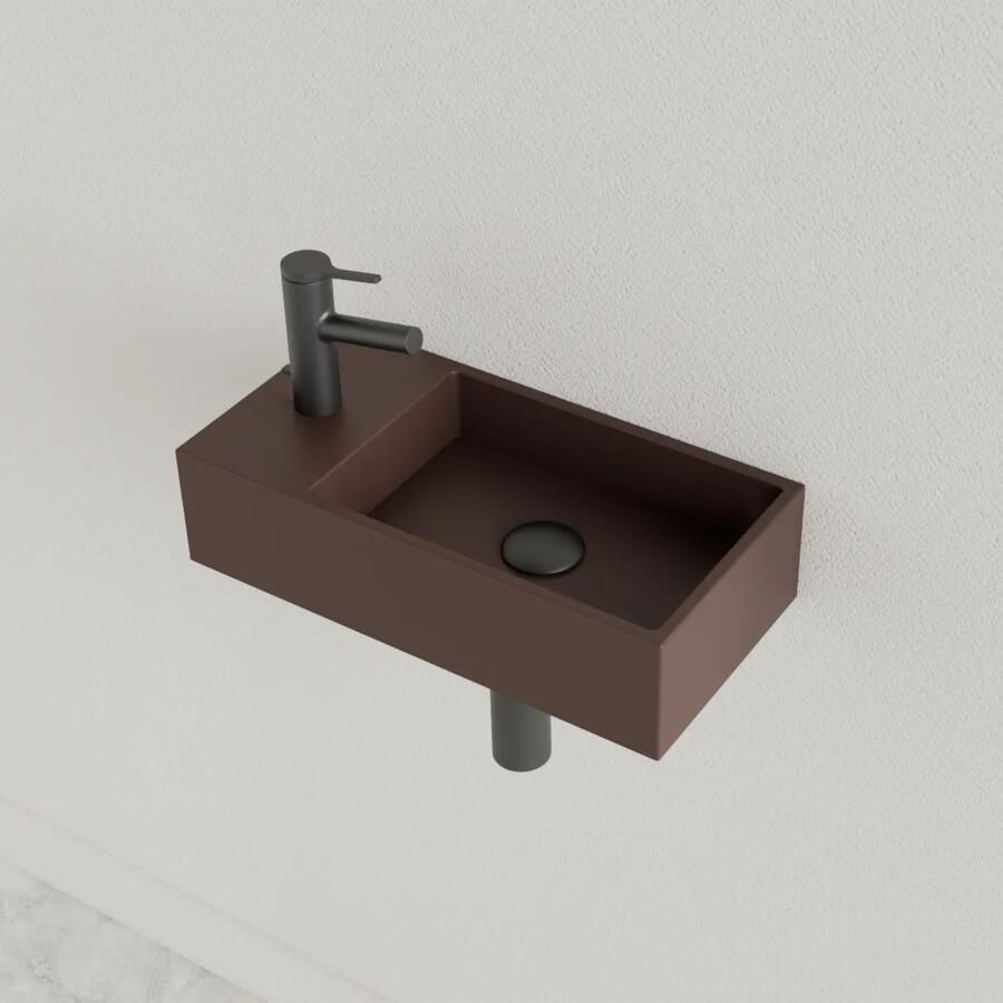 Gliss Design Fontein Nano 36x18x9 cm 1 Kraangat Links Choco Bruin - Foto 2