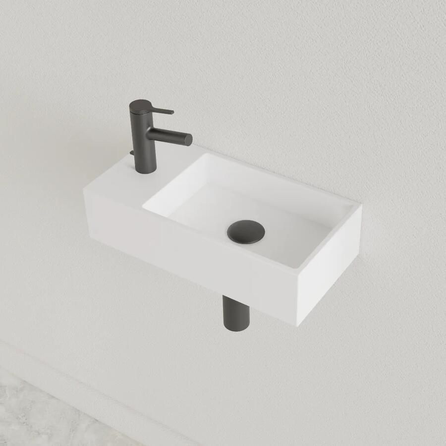 Gliss Design Fontein Nano 36x18x9 cm 1 Kraangat Links Hooglans Wit - Foto 2