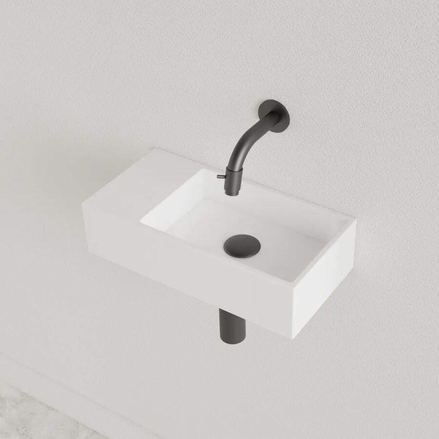 Gliss Design Fontein Nano 36x18x9 cm Zonder Kraangat Links Hooglans Wit - Foto 2