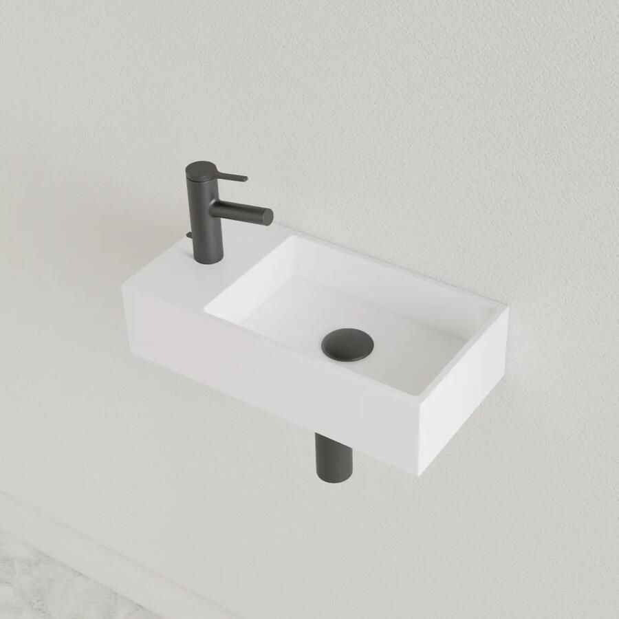 Gliss Design Fontein Nano 36x18x9 cm 1 Kraangat Links Mat Wit - Foto 2