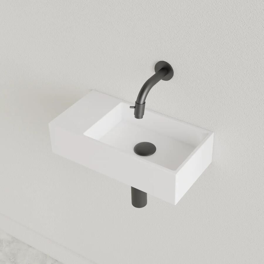 Gliss Design Fontein Nano 36x18x9 cm Zonder Kraangat Links Mat Wit - Foto 2