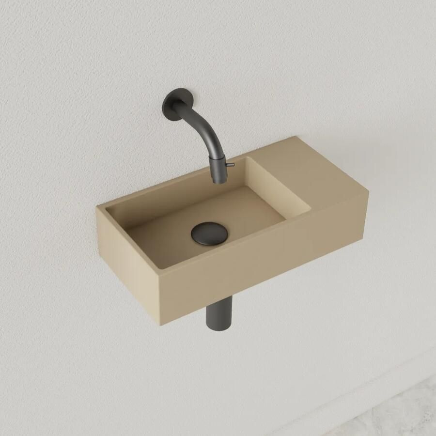 Gliss Design Fontein Nano 36x18x9 cm Zonder Kraangat Rechts Cappuccino - Foto 2