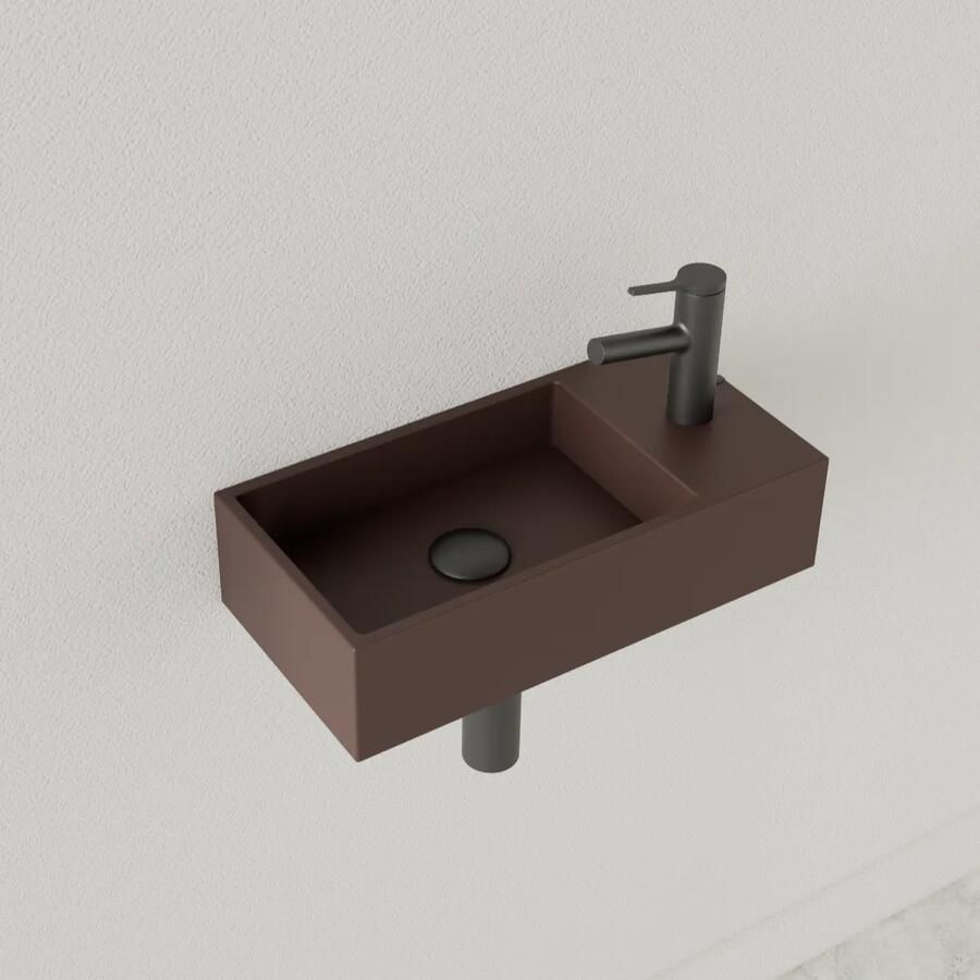 Gliss Design Fontein Nano 36x18x9 cm 1 Kraangat Rechts Choco Bruin - Foto 2