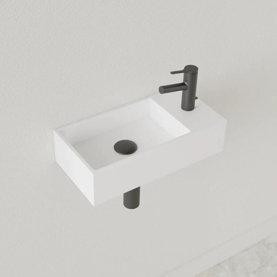 Gliss Design Fontein Nano 36x18x9 cm 1 Kraangat Rechts Hooglans Wit - Foto 2