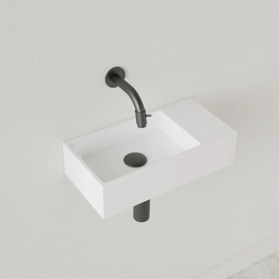 Gliss Design Fontein Nano 36x18x9 cm Zonder Kraangat Rechts Hooglans Wit - Foto 2