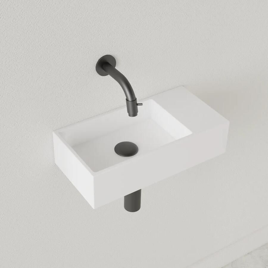 Gliss Design Fontein Nano 36x18x9 cm Zonder Kraangat Rechts Mat Wit - Foto 2