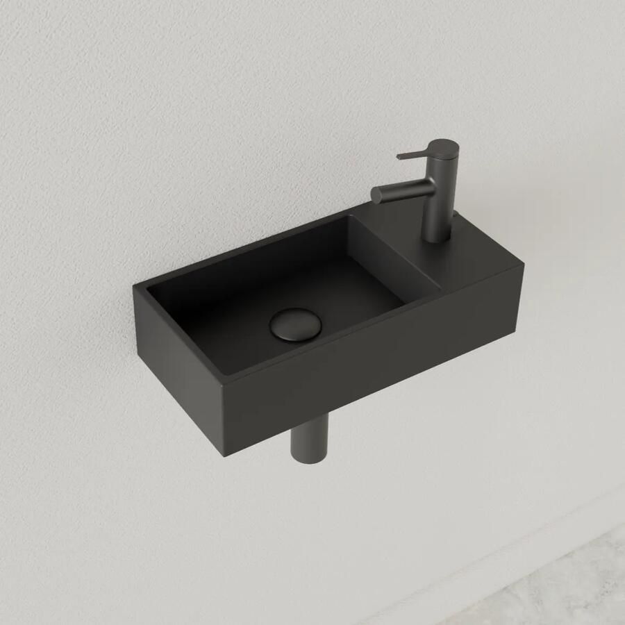 Gliss Design Fontein Nano 36x18x9 cm 1 Kraangat Rechts Mat Zwart - Foto 2