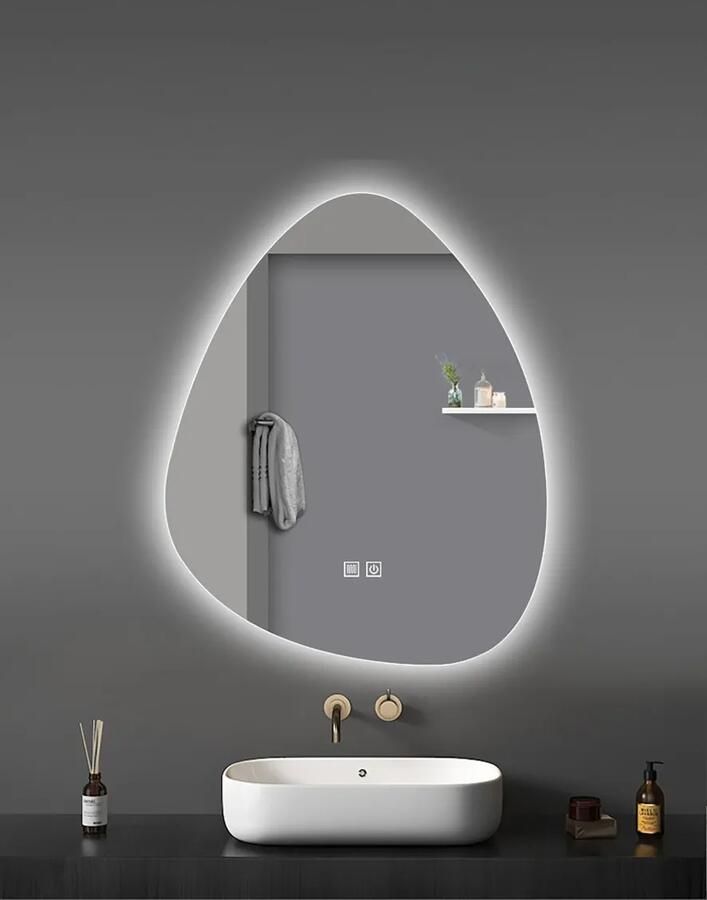 SaniGoods Ovo organische spiegel met verlichting en verwarming 100x60cm