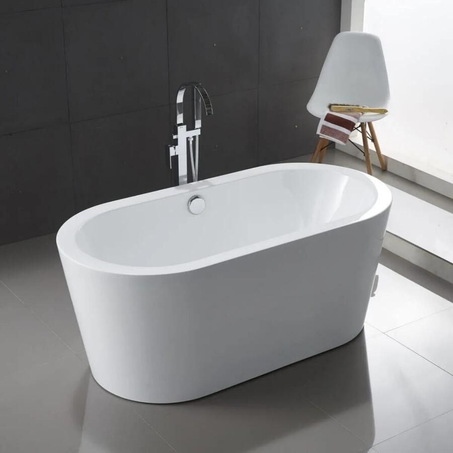 SaniGoods Rondo vrijstaand bad 160x75x60cm ovaal glans wit