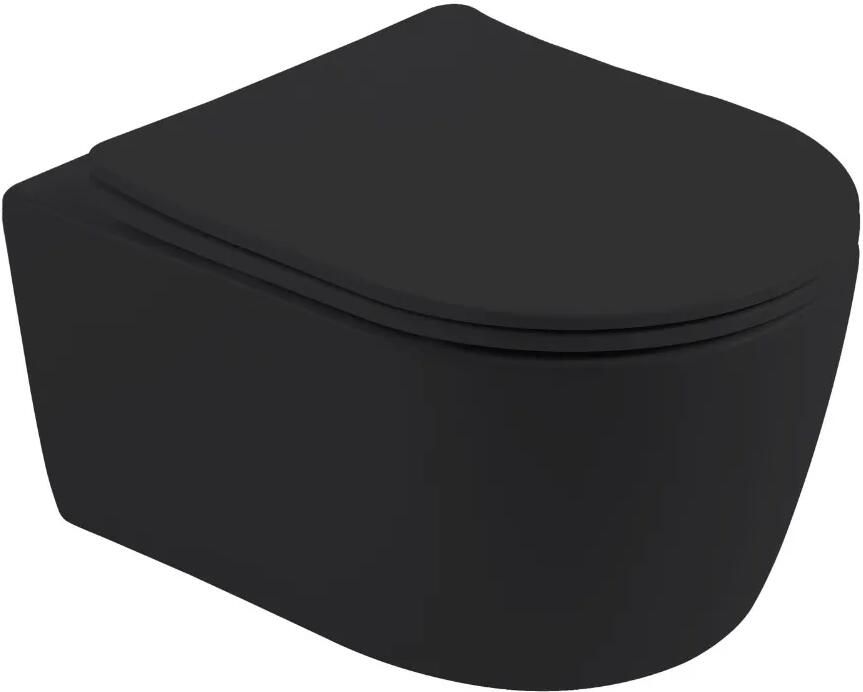 SaniGoods Willow hangend toilet met softclose sluiting zwart mat