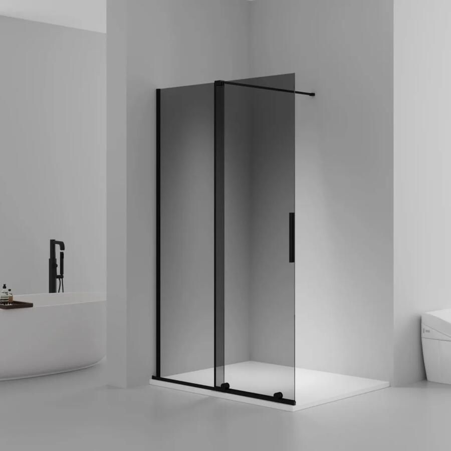 SaniGoods Xava inloopdouche met schuifdeur 120x200cm rookglas