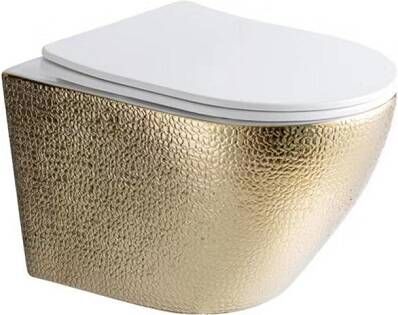 SaniGoods Star Croco toiletpot randloos met zitting goud online kopen
