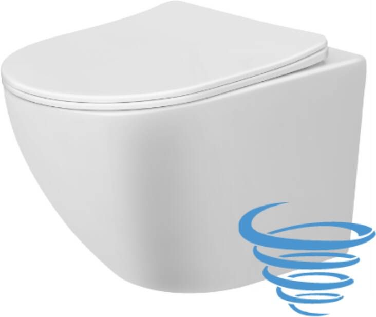 SaniGoods Tornado hangend toilet met zitting wit glans