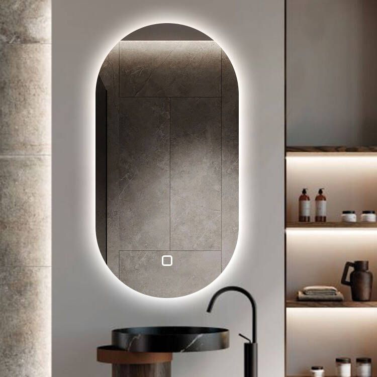 SaniGoods Twinkle ovale spiegel met LED-verlichting en spiegelverwarming 100x50cm