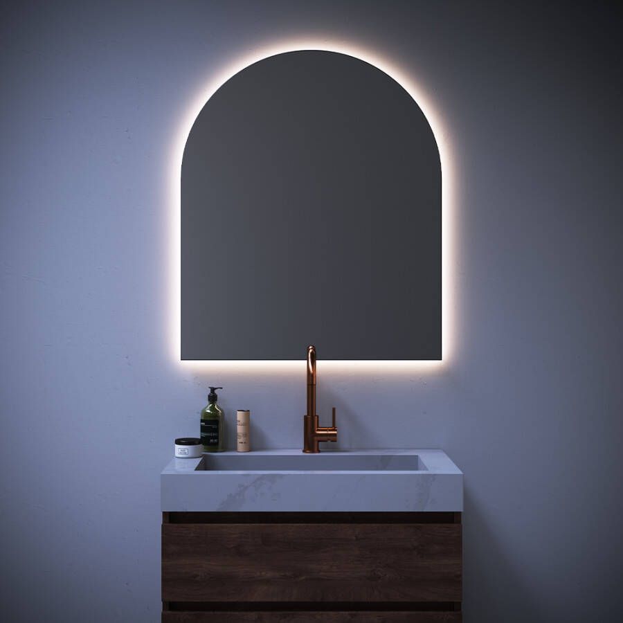 Sanituba Arch spiegel in boogvorm 80x95cm met verlichting