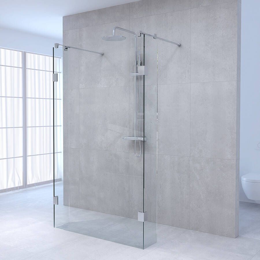 Brauer JC profielloze doorloopdouche 100 30 30cm chroom