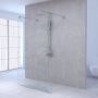 Saniclass Create inloopdouche vrijstaand 100x200cm profielloos met antikalk en 8mm veiligheidsglas geborsteld RVS 4JC7-100g - Thumbnail 3