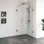 Saniclass Create Douchecabine 2 delig 100x200x100cm profielloos met antikalk en 8mm veiligheidsglas Goud geborsteld 4JC9 - Thumbnail 2