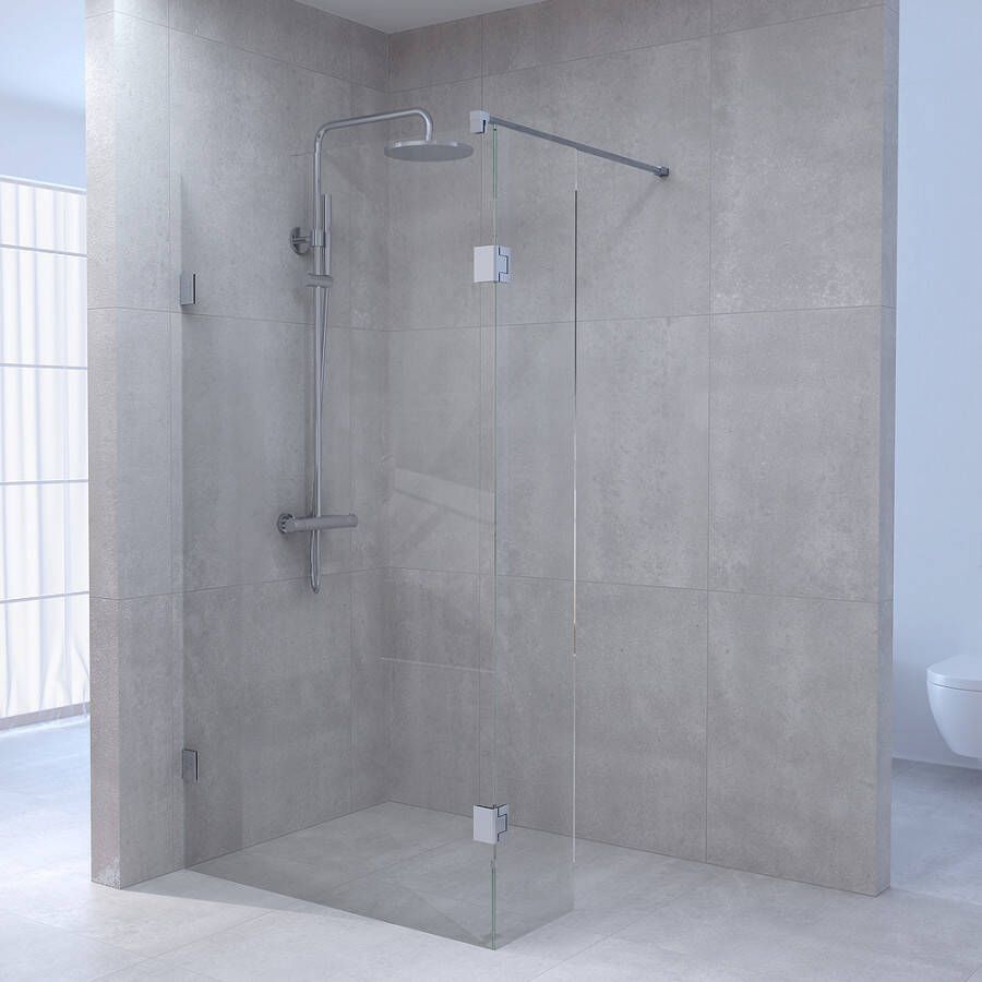 Brauer JC profielloze inloopdouche 140 40cm draaibaar chroom