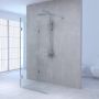 Saniclass Create Inloopdouche reversed 100x200x100cm profielloos met antikalk en 8mm veiligheidsglas Goud geborsteld 4JC4-100x100u - Thumbnail 3