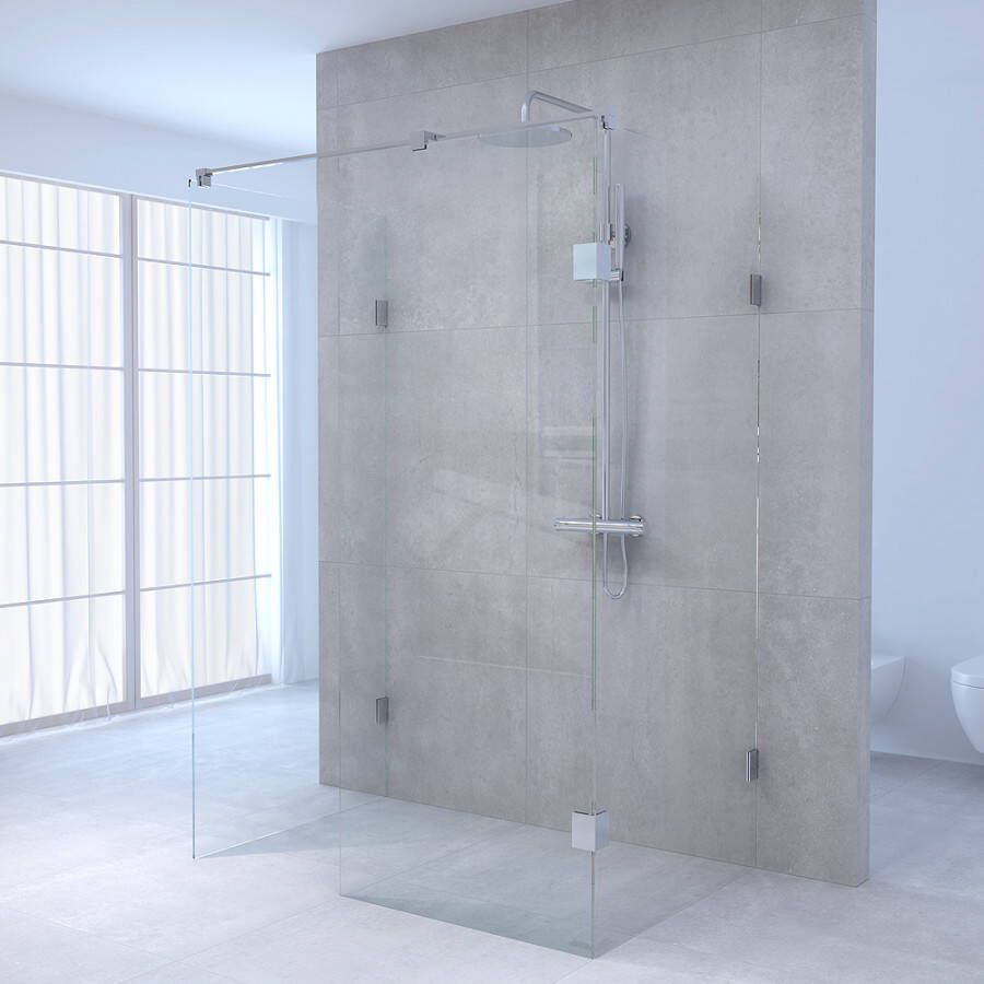 Sanituba Complete Profielloze Inloopdouche XL 100x120 cm Chroom