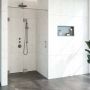Sanitop Nisdeur Compleet Just Creating Profielloos 2-Delig (Draaideur Bevestigd op Inloopwand) 170x200 cm 100 70 Mat Zwart - Thumbnail 2