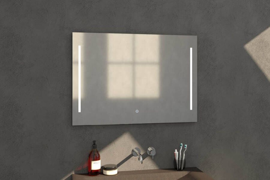 Sanituba Deline spiegel 100x70 met LED verlichting Aluminium Geborsteld