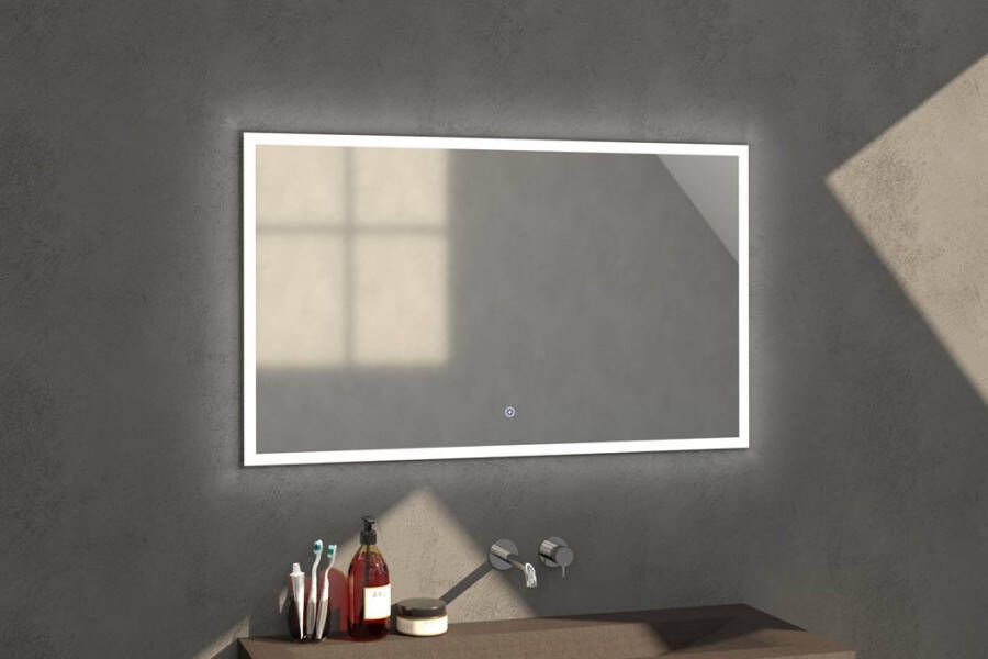 Sanituba Edge spiegel 120x70 met LED verlichting Aluminium Geborsteld