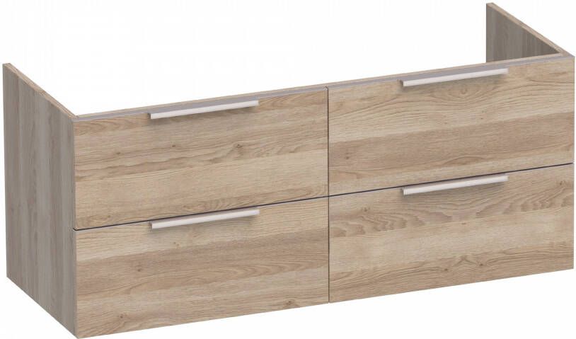 Sanituba EVO onderkast voor dubbele wastafel met vier lades 120cm legno calore