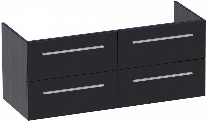 Sanituba EX onderkast voor dubbele wastafel met vier lades 120cm black wood