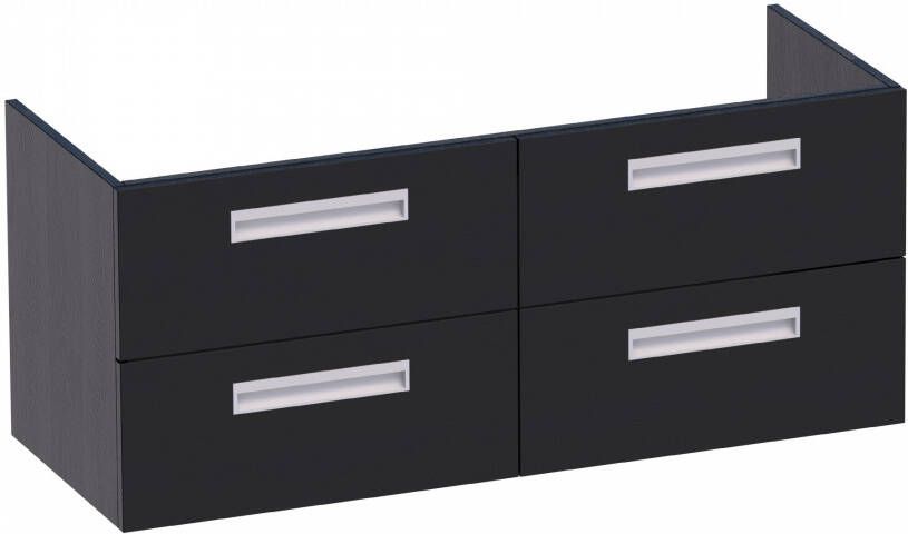 Sanituba IQ onderkast voor dubbele wastafel met vier lades 120cm black wood