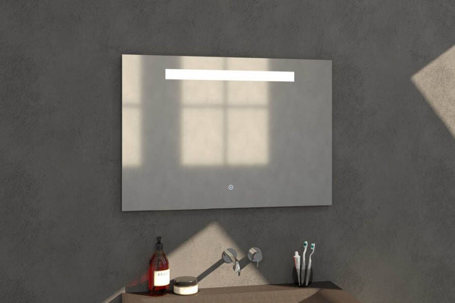 Sanituba Light spiegel 100x70 met LED verlichting Aluminium Geborsteld